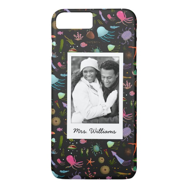 Sea Critters Pattern | Your Photo & Name Case-Mate iPhone Case (Back)