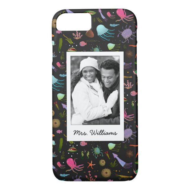Sea Critters Pattern | Your Photo & Name Case-Mate iPhone Case (Back)