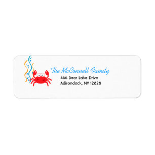 SEA CRITTERS RED CRAB PRINTABLE ADDRESS LABELS