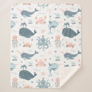 Sea Critters Sherpa Blanket