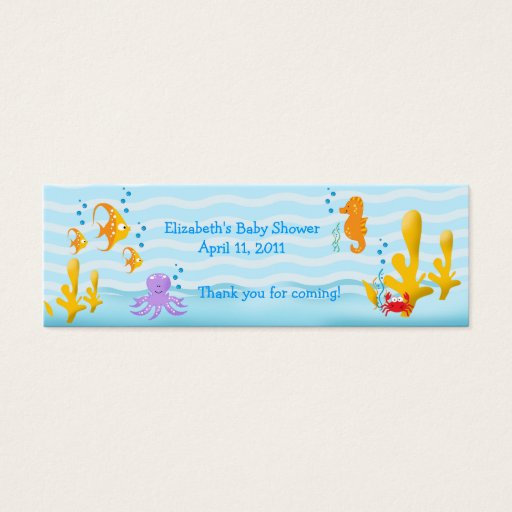 Customizable SEA CRITTERS Shower / Birthday Favor Tag Business Card