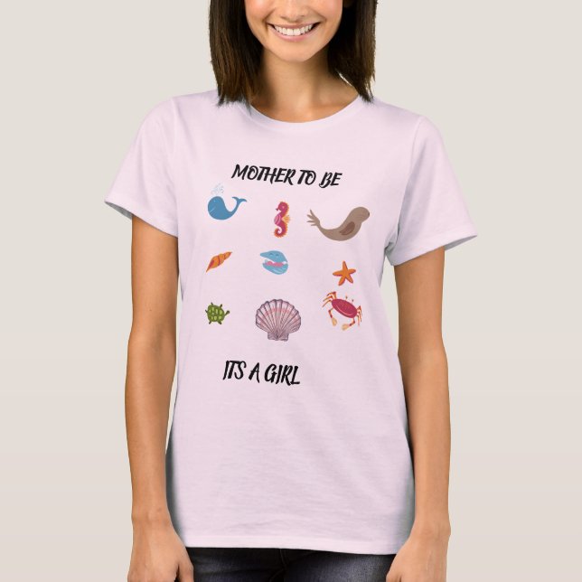 Sea Critters Welcoming Our Baby Girl T-Shirt (Front)