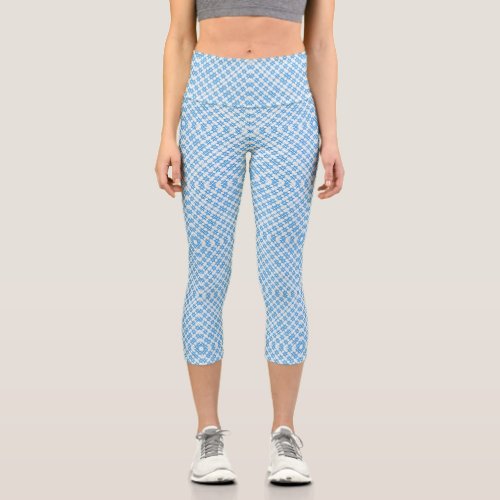 sea cross line pattern design  capri leggings