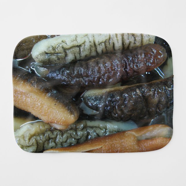 Sea Cucumber ... Yaowarat Market Food Burp Cloth (Front Horizontal)