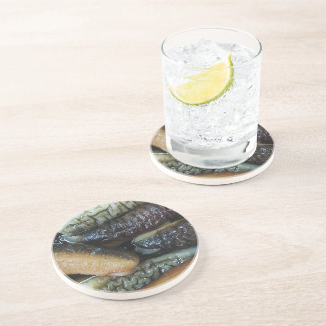 Sea Cucumber ... Yaowarat Market Food Sandstone Coaster (Side)