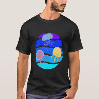 Sea Cute Jellyfish Underwater Ocean life Animals F T-Shirt