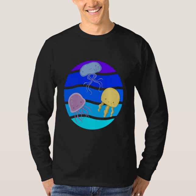Sea Cute Jellyfish Underwater Ocean life Animals F T-Shirt (Front)