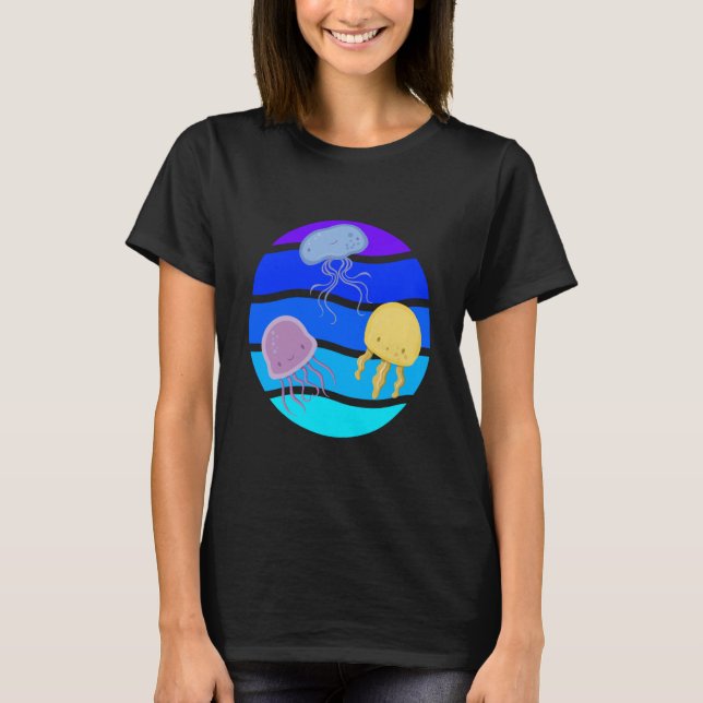 Sea Cute Jellyfish Underwater Ocean life Animals F T-Shirt (Front)