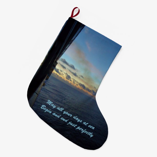 Sea Days Wishes Large Christmas Stocking (Front (Hanging))