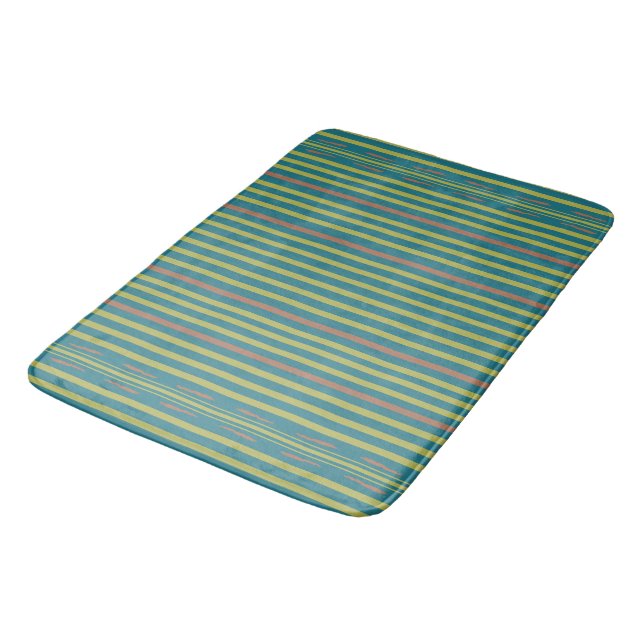 Sea Desert and Clay Stripes  Bath Mat (Angled)