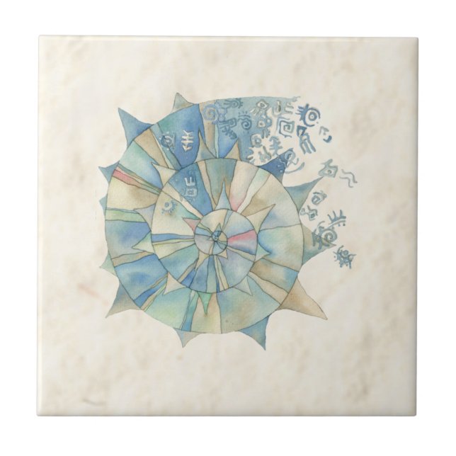 Sea design  Background with sea shell Coaster (Front)