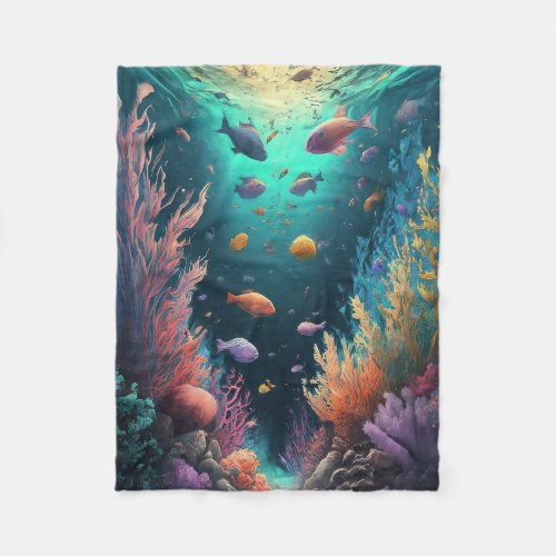 Sea Design Fleece Blanket