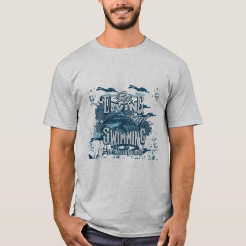 Sea Diving and Swimming in water Country T_Shirt