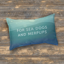 Sea Dog Modern Teal Aqua Watercolor Personalized Pet Bed