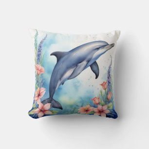 Sea Dolphin Throw Pillow