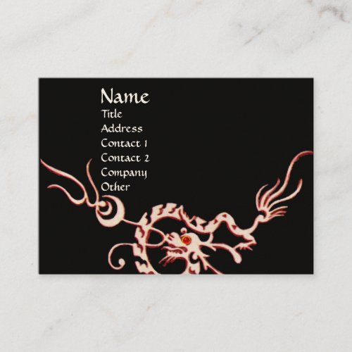 SEA DRAGON 2.black and white red Business Cards