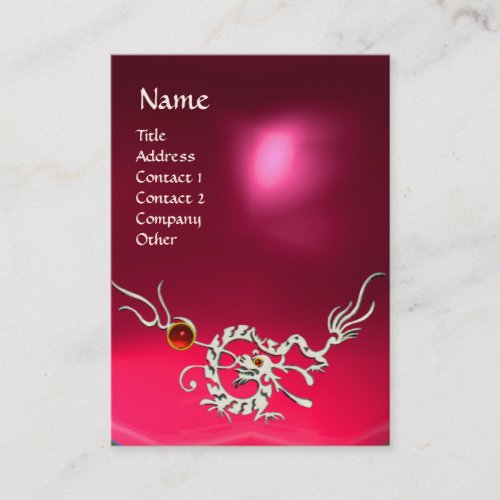 SEA DRAGON 2 RUBY MONOGRAM blue white red pink Business Card
