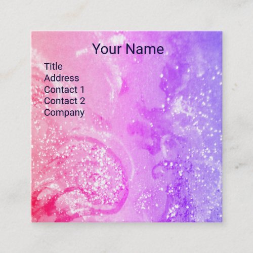 SEA DRAGON AND BLUE WAVES Fantasy Pink Purple Square Business Card