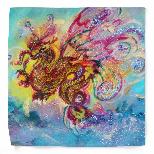 SEA DRAGON Aqua Blue Fantasy Bandana (Front)