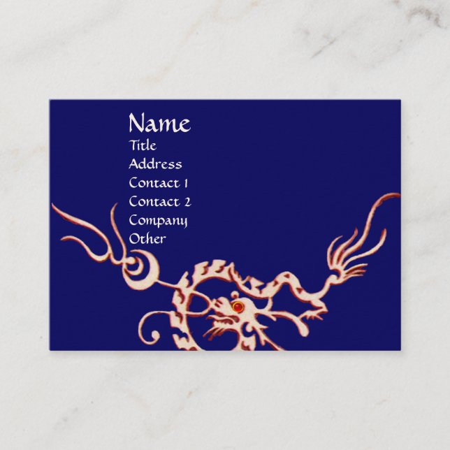SEA DRAGON blue red black and white Business Card (Front)