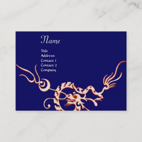 SEA DRAGON blue red black and white Business Card Template