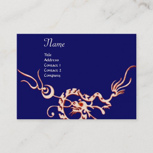 Customizable SEA DRAGON blue red black and white Business Card Template