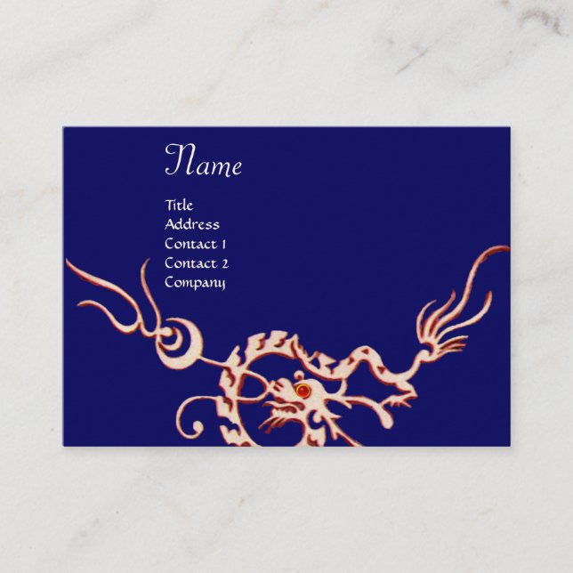 SEA DRAGON blue red black and white Business Card (Front)