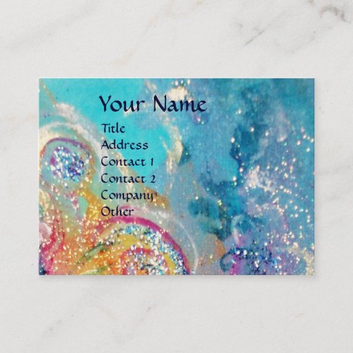 Customizable SEA DRAGON , blue yellow pink purple Business Card Template