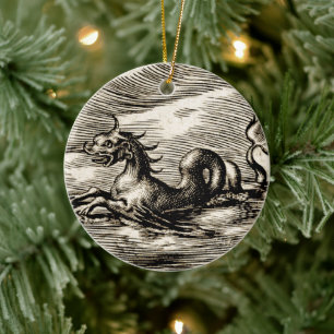 Sea Dragon from 16th Century World Map Ceramic Ornament