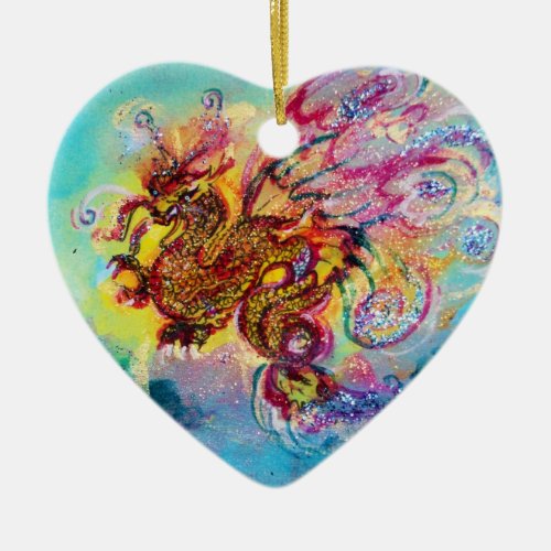 SEA DRAGON Heart Ceramic Ornament