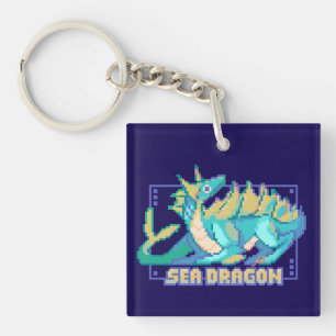 Sea dragon, sea dragon pixel art keychain