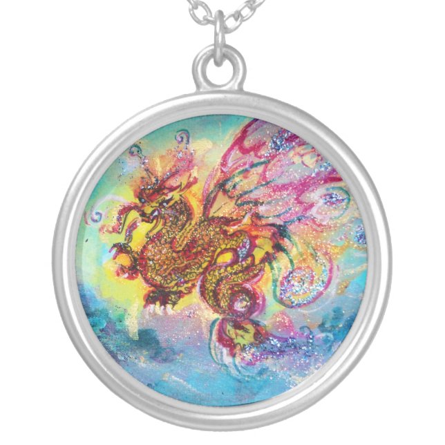 SEA DRAGON SILVER PLATED NECKLACE (Front)