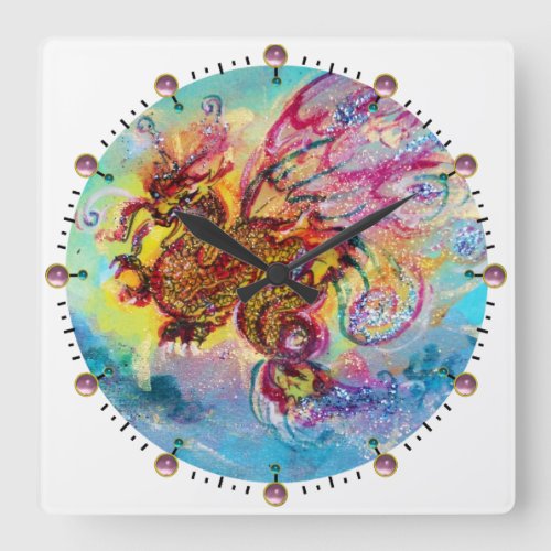 SEA DRAGON SQUARE WALL CLOCK