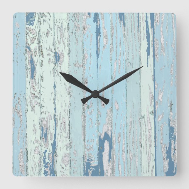 Sea Driftwood Square Wall Clock (Front)