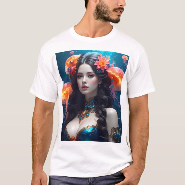 Sea Empress – Mystical Beauty in a Jellyfish Realm T-Shirt (Front)