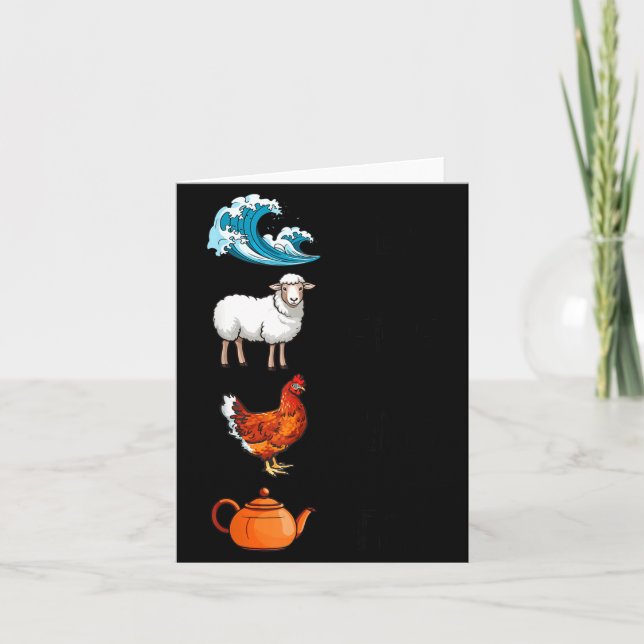 Sea Ewe Hen Tea Funny Joke Saying Quote Men Women  Card (Front)