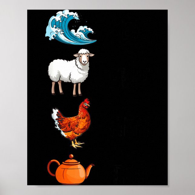 Sea Ewe Hen Tea Funny Joke Saying Quote Men Women  Poster (Front)