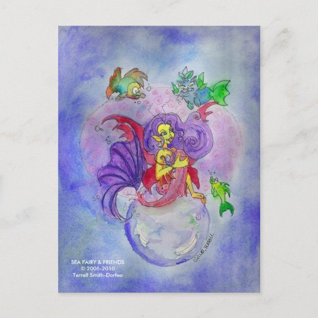 SEA FAIRY & FRIENDS Postcard (Front)