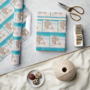 Sea Fan With Sand Dollar and Starfish Wrapping Paper
