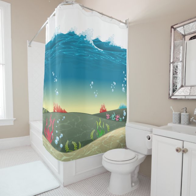 Sea Fish Underwater  Shower Curtain (In Situ)