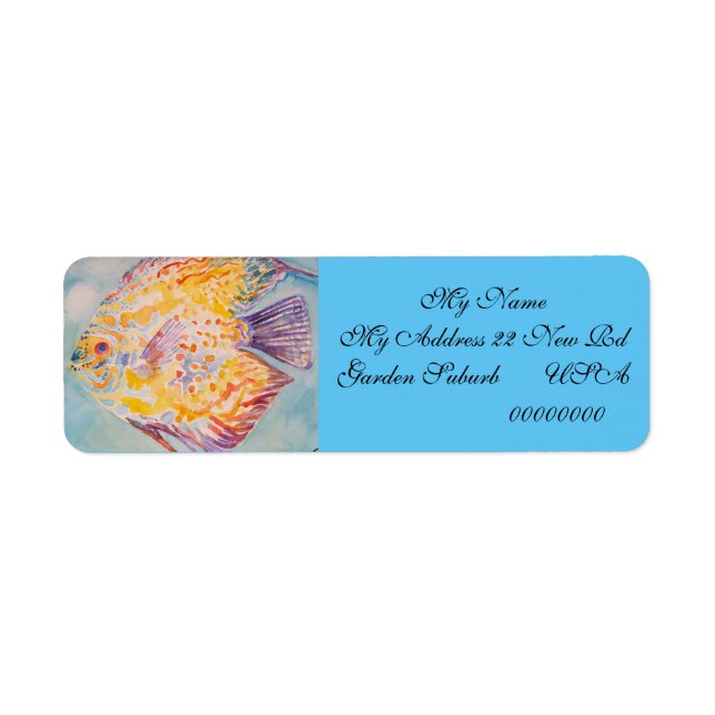 Sea Fish Watercolour art Return Address Labels (Front)