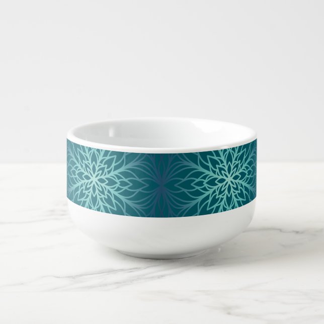 Sea flower mandala  soup mug (Front)