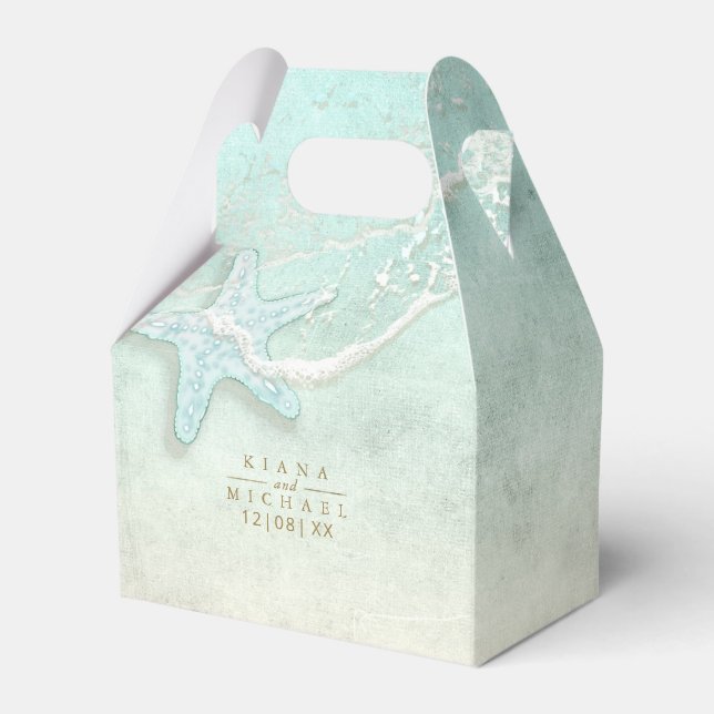 Sea Foam Beach Wedding ID837 Favor Boxes (Front Side)