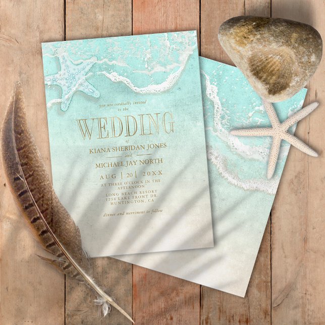 Sea Foam Beach Wedding ID837 Invitation (Creator Uploaded)