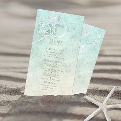 Sea Foam Beach Wedding Menu ID837