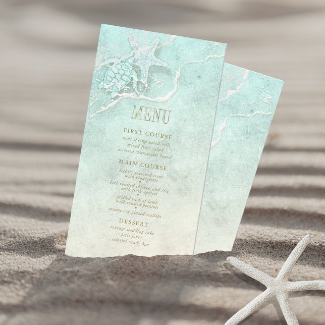 Sea Foam Beach Wedding Menu ID837 (Creator Uploaded)