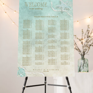 Sea Foam Beach Wedding Seating Chart ID837 Board