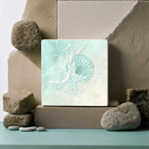 Sea Foam Beach Wedding Starfish ID837 Ceramic Tile