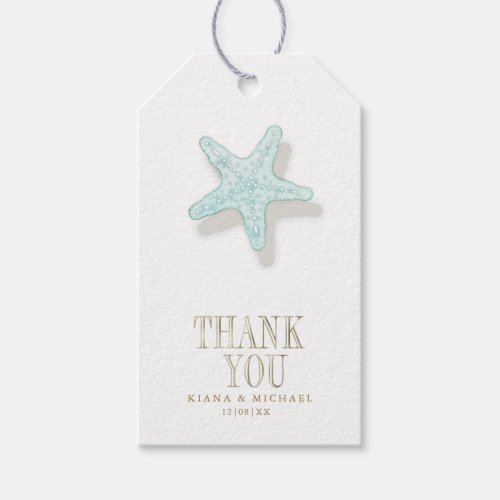 Sea Foam Beach Wedding Starfish ID837 Gift Tags