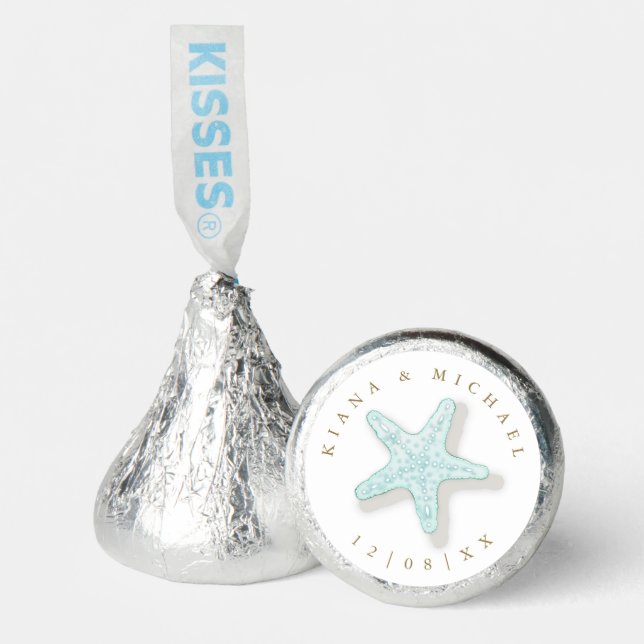 Sea Foam Beach Wedding Starfish ID837  Hershey®'s Kisses® (Front)